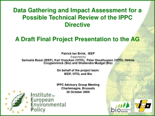 Patrick ten Brink,  IEEP Supported by