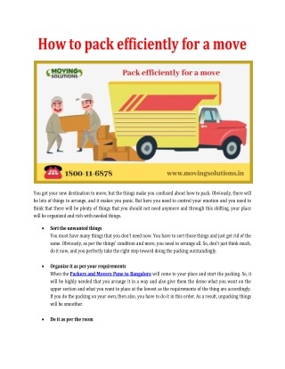 How to pack efficiently for a move