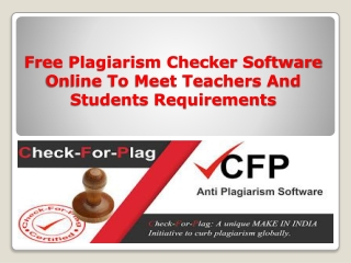 Free Online Plagiarism Checker Tool for Students and Teachers