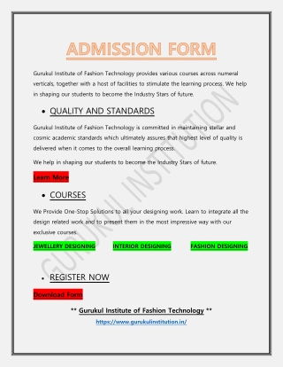 Admissions Guidelines | Admission Form | Gurukul Designing Institute