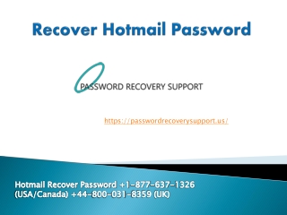 Recover Hotmail Password