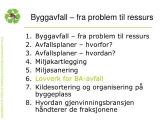 Byggavfall – fra problem til ressurs