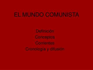 EL MUNDO COMUNISTA