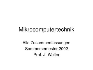 Mikrocomputertechnik