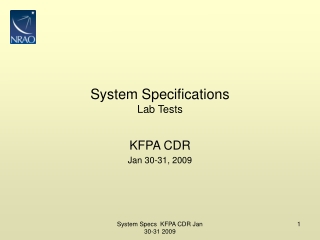 System Specifications Lab Tests