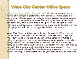 wave city center office space