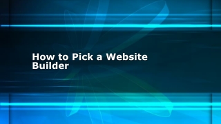 How to Pick a Website Builder
