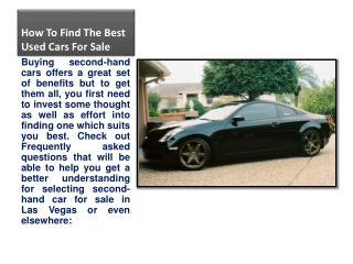 How To Find The Best Used Cars For Sale