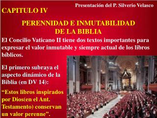 CAPITULO IV PERENNIDAD E INMUTABILIDAD DE LA BIBLIA