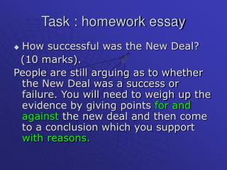 Task : homework essay