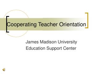 Cooperating Teacher Orientation