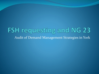 FSH requesting and NG 23