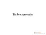 Timbre perception