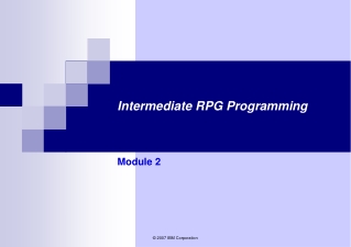 Intermediate RPG Programming