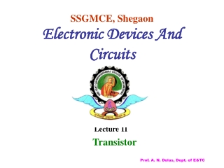 SSGMCE, Shegaon Electronic Devices And Circuits