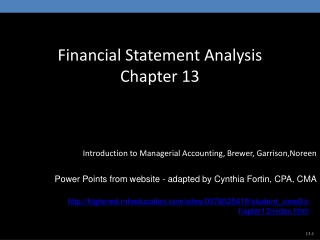 Financial Statement Analysis Chapter 13