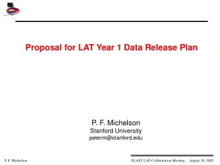 Proposal for LAT Year 1 Data Release Plan