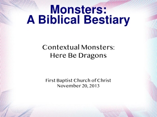 Monsters: A Biblical Bestiary