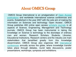 About OMICS Group