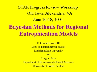 Bayesian Methods for Regional Eutrophication Models