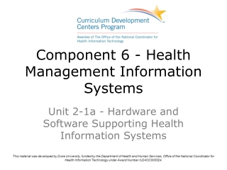 Component 6 - Health Management Information Systems