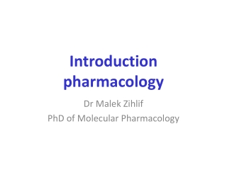 Introduction  pharmacology