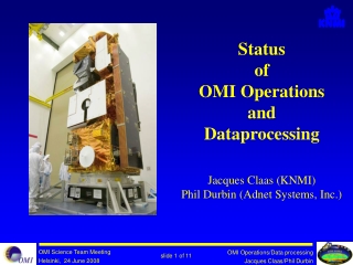 Status of  OMI Operations and Dataprocessing
