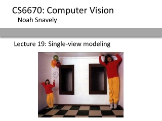 Lecture 19: Single-view modeling