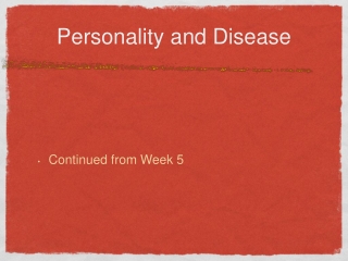 Personality and Disease