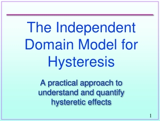 The Independent Domain Model for Hysteresis