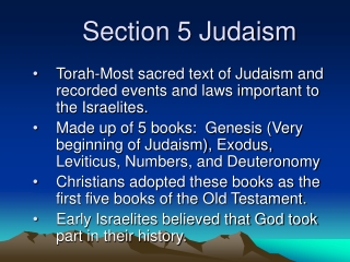 Section 5 Judaism