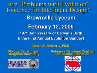 Are “Problems with Evolution” Evidence for Intelligent Design?