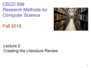 CSCD 506 Research Methods for Computer Science Fall 2018