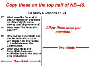 Copy these on the top half of NB–46.