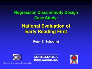 Regression Discontinuity Design Case Study : National Evaluation of  Early Reading First