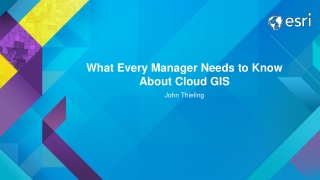 What Every Manager Needs to Know About Cloud GIS