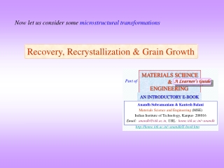 Recovery, Recrystallization &amp; Grain Growth