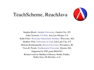 TeachScheme, ReachJava