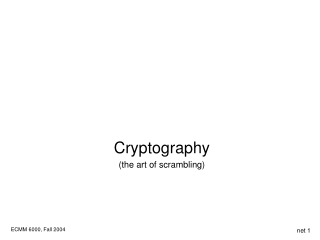 Cryptography (the art of scrambling)