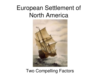 European Settlement of North America