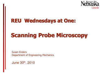 REU  Wednesdays at One: Scanning Probe Microscopy