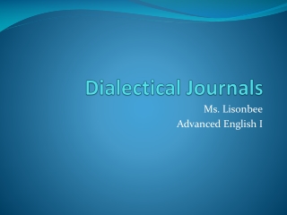 Dialectical Journals