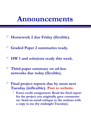 Announcements