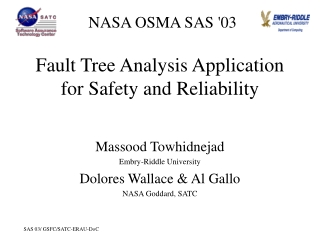 Fault Tree Analysis Application for Safety and Reliability