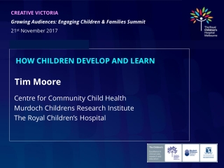 CREATIVE VICTORIA Growing Audiences: Engaging Children &amp; Families Summit 21 st  November  2017