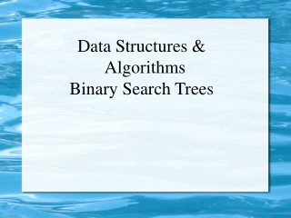 Data Structures &amp; Algorithms Binary Search Trees