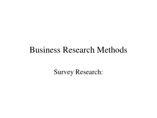 Business Research Methods