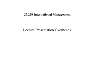 27.220 International Management