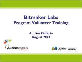 Bitmaker Labs Program Volunteer Training Autism Ontario  August 2014