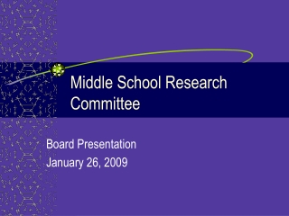 Middle School Research Committee